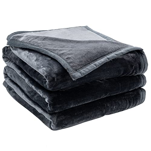 Cambividas Fleece Blanket, King Size Blanket, 330Gsm, 90X108 Inches All Season Super Soft Cozy Warm Fuzzy Throw Blanket For Bed, Sofa, Travel, Camping, Dark Grey #TOP7