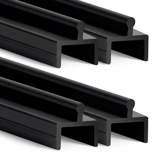 CroBlissful 4 Pcs Vinyl Sliding Screen Door Track Replacement 72 Inch Black