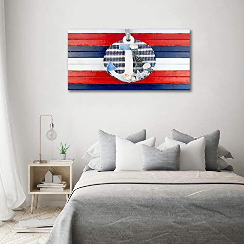 Tableau acrylique Tulup 140x70cm pour décorer un grand mur vide avec une ancre moderne