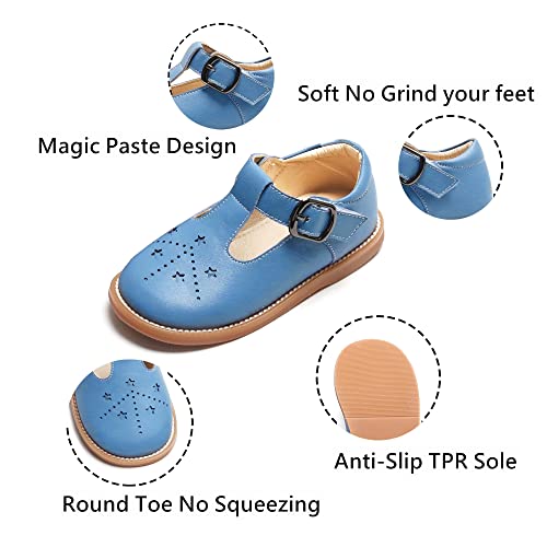Image of Kiderence Toddler Girl Mary Jane School Uniform Dress Shoes Oxford Flats | Wide Toe Box Great Comfort for Student Shoe and Flower Girl Shoe for Wedding, Parties, Church