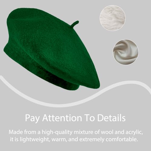 Image of Jolbndcv 6PCS Beret, French Beanie, Outdoor, Winter, Fashion Lady Hat | One Size Fits Most,Solid Color,Stretchable,for All Season
