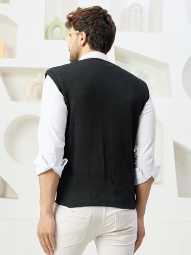 Image of Kvetoo V Neck Sleeveless Winter Wool Sweater for Men
