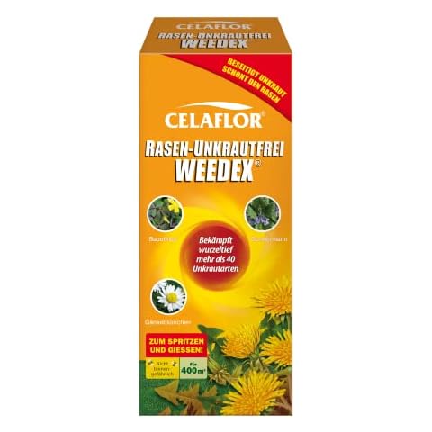 Celaflor Rasen-Unkrautfrei Weedex, Unkrautvernichter zur Bekämpfung von Unkräutern im Rasen, 400ml Konzentrat Cover