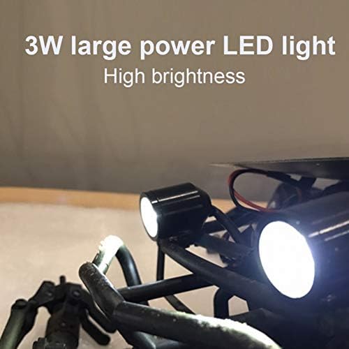 Ejoyous 3W RC Searchlight, Spotlights, 300 Lumen, 2x3W LED, Black, Modern Style, Painted Finish, Direct Fitment for RC Car