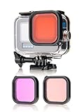 Lammcou Wasserdichte Schutzgehäuse Case Kompatibel mit GoPro Hero 11 10 11, 60M Unterwasser Tauchen Gehäuse Housing & 3 Filter & Antibeschlagblatt für Hero 11 10 Accessories