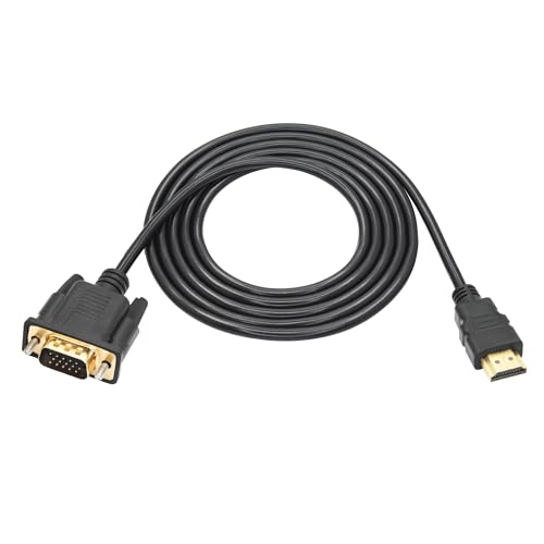 Riertostng Cable adaptador HDMI VGA 5.9 FT chapado en oro 1080P HDMI macho VGA macho alta definición convertidor de vídeo para ordenadores, ordenadores de sobremesa, portátiles, PC, monitor, proyector