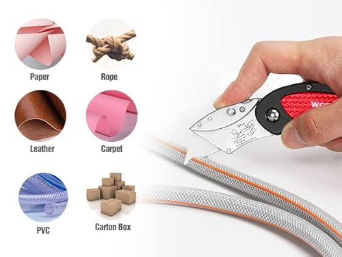 Workpro Folding Utility Knife Set Quick Change Blade, Back-Lock Mechanism 3-Piece With 10-Piece Extra Blades #TOP1