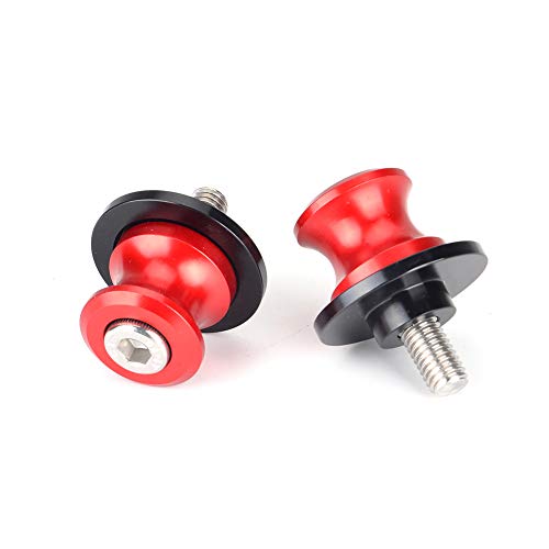 Goldfire 2Pcs 8Mm M8 X1.5 Motorcycle Swing Arm Sliders Spools Cnc Swing Arm Stand Screw For Kawasaki Z650 Z800 Z900 Z1000 (Red) #TOP29