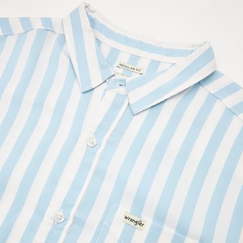 Image of Wrangler Male Blue Regular Fit Shirt