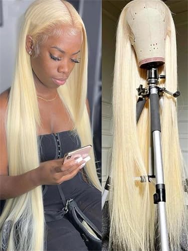 Women's Long Straight Human Hair Wig 360 Transparent Lace Frontal