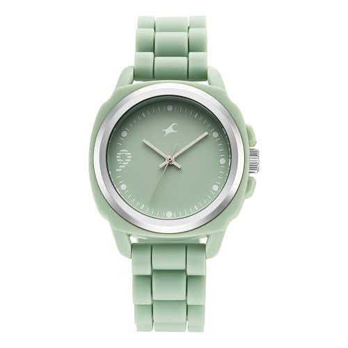 Image of Fastrack Tees Hype Bounce Quartz Light Green Round Dial Men's Watch | Water Resistance Watch | Watches for Men Analog - 38170PP02
