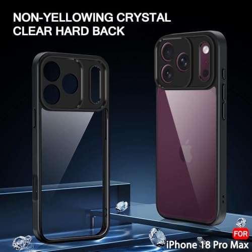 Image of TheGiftKart Hybrid Shockproof Back Cover Case for iPhone XVIII Pro Max | Camera Protection Module | Hard Back Cover Case for iPhone XVIII Pro Max (PC & TPU, Transparent Clear Back, Black Sides)