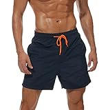 ANEELV Badehose Herren Badeshorts Herren kurz Schnelltrocknend Männer Badehosen für Herren Schwimmhose Wasserabweisend Boardshorts Schwimmshort Swim Shorts Trunk Dunkelblau XXL