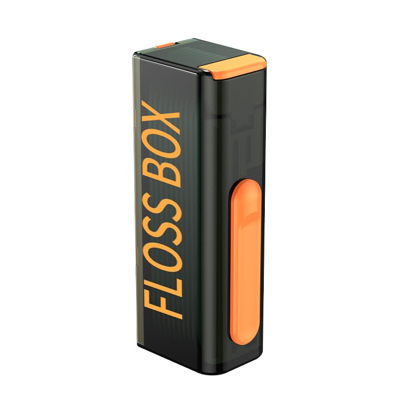 XIBANY Automatic floss stick storage box Portable disposable floss stick with mirror 10 pieces of transparent storage box