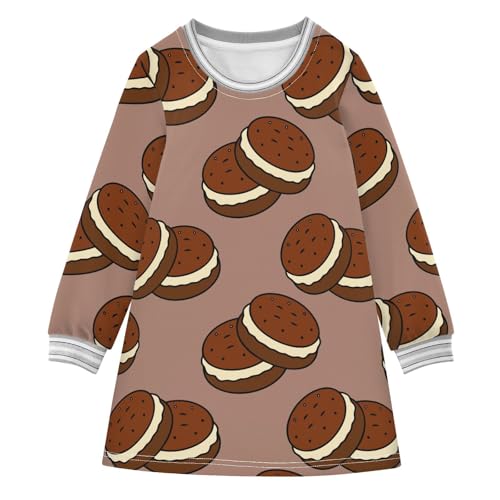 Sugar Cookies Girls Dresses Long Sleeve Sweatshirt Dress for Girls Winter Toddler Casual A Line Dresses Size 2-8T