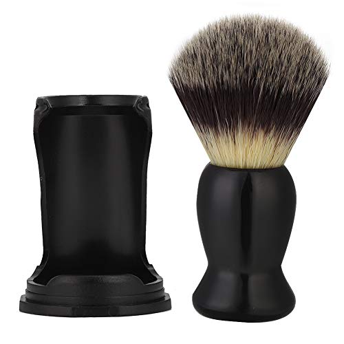 DEWIN Bart Pinselständer, Professionelles Schwarzes Acryl Schwarz Bart Pinsel Unterstützung Bart Pinsel Rasierwerkzeug (Bartbürste + Halter) - Image 5