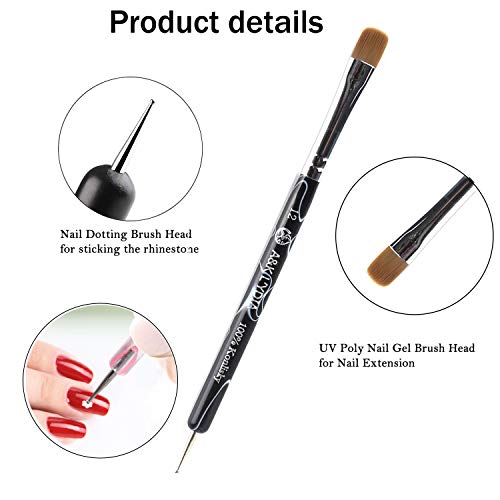 A&K L'ydia 2 Way Acrylic Professional Konlisky Sable Hair French Manicure Clean-Up Brush Nail Art Brush Bend Nail Dotting Pen Builder Extension Uv Gel Acrylic #12 #TOP4