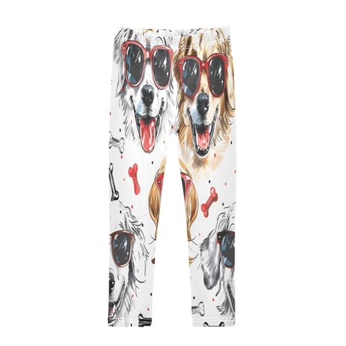 Bolaz Toddler Girls Leggings Printed Yoga Pants Leggings Dogs Wear Sunglasses for Kids