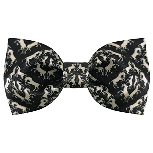Image of GUUNIEE Men's Satin Silk Racehorse Bow Ties Pre-tied Solid Horse Racing Bowtie