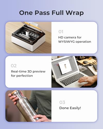 Image of WECREAT Rotary Pro Upgrade Kit for Enhance WeCreat Basic Rotary Attachment, Only for WeCreat, 9-in-1 Rotary Roller Accessory for Engraving Cylindrical Objects, Wine Glass, Tumblers, Jewelry Ring