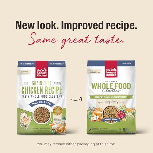 Image of The Honest Kitchen Grain Free Chicken & Superfoods Whole Food Clusters, Human Grade Dry Dog Food for Small Breeds, Vet-Crafted Nutrition Support for Skin, Coat, Digestion & Overall Wellness, 10 lb Bag