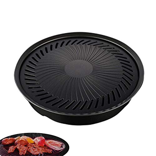 Aluminum Alloy Nonstick Round BBQ Grilling Tray, Easy to Clean, Healthy and Non-Toxic, Wear Resistant and High Temperature for Chicken, Fish, Kabobs, Burgers