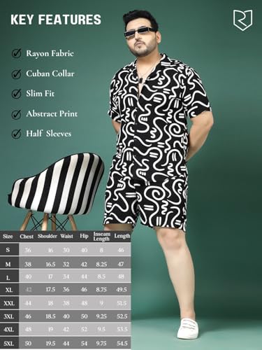 Image of Rigo Printed Co-Ord Set for Men's | Casual Shirt & Shorts Night Suit Set | Lounge-wear Nightdress Pajama Set for Men's | Night Wear, Beach Wear, Vacation Wear Outfit