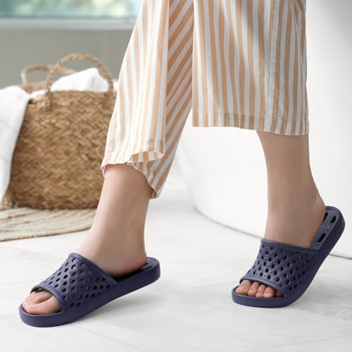 Image of Litfun Shower Shoes for Women Non-Slip Quick Dry Shower Slippers Lightweight Pool Sandals with Drain Holes for College Dorm, Beach, Bathroom & Gym