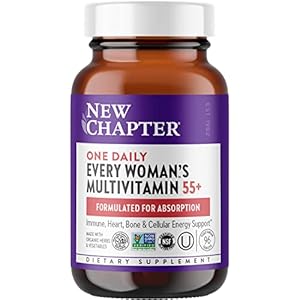 New Chapter Women’s Multivitamin 55 Plus for Cellular Energy, Heart & Immune Support with 20+ Nutrients + Astaxanthin – Every Woman’s One Daily 55+, Gentle on The Stomach, 96 Count