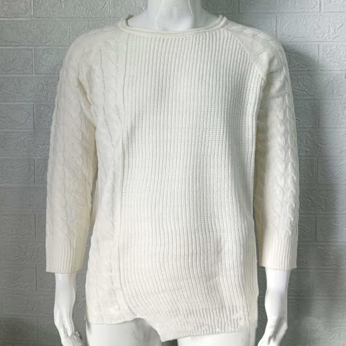 Men's Winter Pullover Solid Color Fashion Tops Long Sleeve Round Neck Slim Fit Warm Knitted Bottoming Sweater3