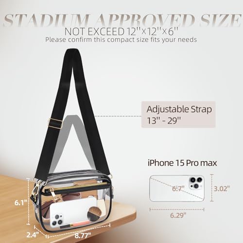 Image of Clear Bag Stadium Approved, Clear Crossbody Bag Purses for women for Concert, Sports, Festivals