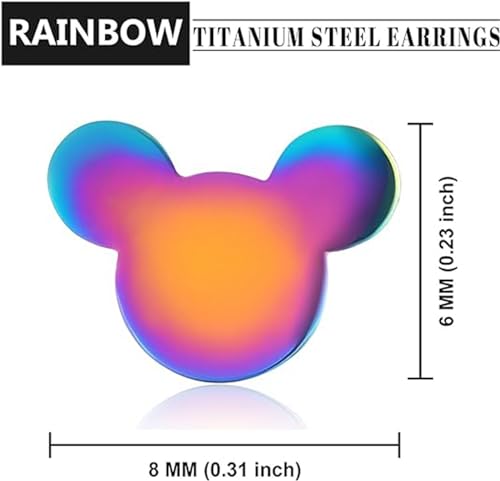 Stainless Steel Tiny Mouse Silhouette Button Stud Post Earrings for women earrings studs hypoallergenic earring2