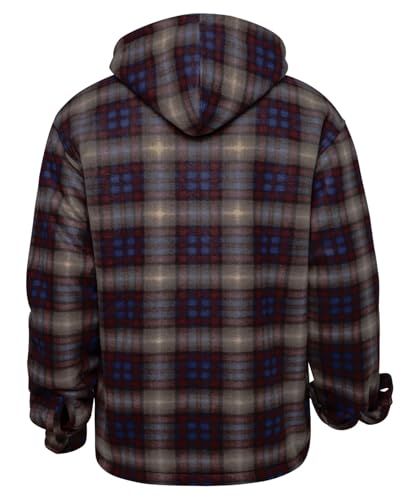 Image of LeeHanTon Mens Flannel Jackets Sherpa Lined Fleece Zip Up Winter Warm Workout Plaid Sweatshirt with Hood