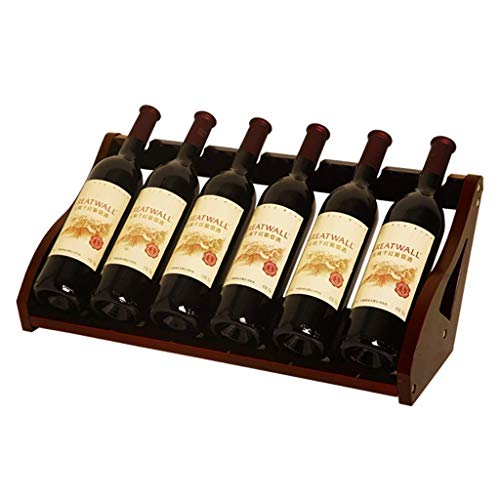 Soporte de vino de madera maciza para 6 botellas miniatura 1