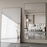 Fitcleer 71×47” Large Full Length Floor Mirror, Glassless Shatterproof Oversized Mirror for Home Gym or Bedroom, Leaning or Wall Mounted, Black Frame