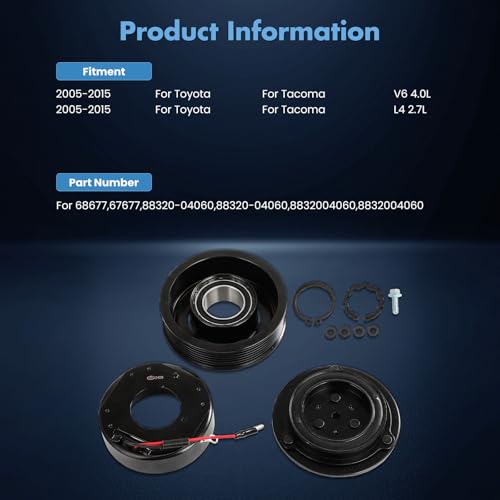 Image of ECCPP A /C Compressor Clutch Fit for Toyota Tacoma 2.7L 4.0L 2005-2015