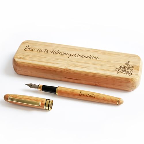LASERO' Stylo Plume en Bois Personnalisé avec Nom – Cadeau Personnalisé pour Homme ou Femme...