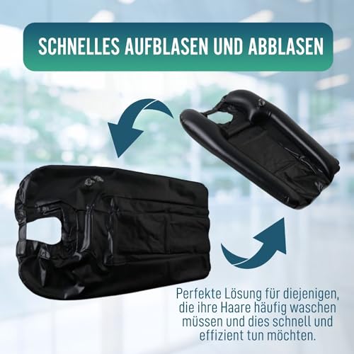 OrtoPrime mobiles Haarwaschbecken aufblasbar Zuhause - Aufblasbares Haarwaschbecken Bett - Aufblasbares Waschbecken zum Haarewaschen - Haarwaschwanne aufblasbar Erwachsene und Kinder - Friseur + Heim
