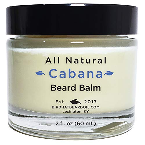 Birdhat Beard Balm - Cabana, scented beard balm for men - All Natural Beard Oil Treatment (2 oz)