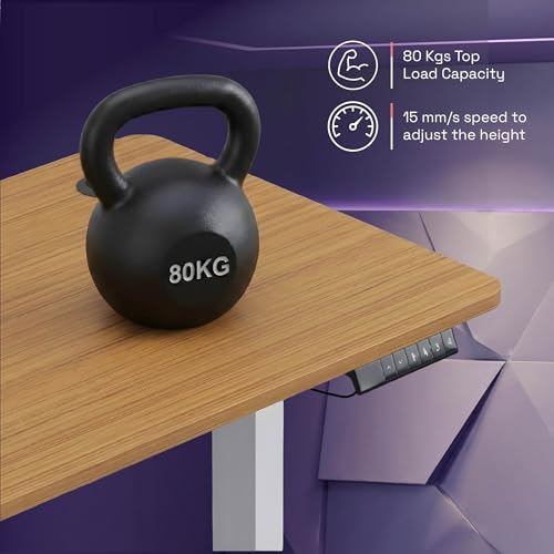 Image of Wakefit Study Table | 5 Yr Warranty | Standing desk, Computer Table for Home Pc, Electric Height adjustable, Digital Display & 4 Memory Presets, Free Installation, Modern Ergonomic Wobble-Free - Notiq