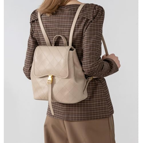 Genuine Leather Casual Daypack Women's Fashion Backpacks Handbags Travel Bags Business Laptop Bags (Color : Black, Size : Large)3