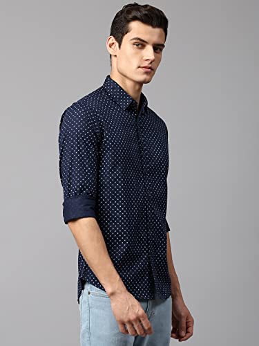 Image of Dennis Lingo Men's Grey Slim Fit Cotton Casual Shirt