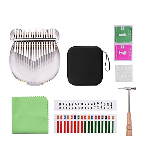 Btuty Kalimba 17 touches en acrylique transparent en forme de chat mignon avec sac de transport, autocollants pour notes… - Les Beatles, Paul McCartney, John Lennon, RIngo Starr, George Harrison Btuty Kalimba 17 touches en acrylique transparent en forme de chat mignon avec sac de transport, autocollants pour notes… – Image 8