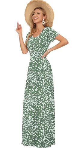 Image of AUSELILY Women's Classic Short Sleeve Loose Plain Casual Long Maxi Dresses for Women 2026