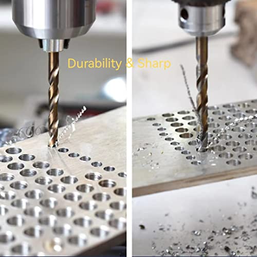 Hidotol Cobalt Drill Bit Set 115 Pcs - M35 High Speed Steel Twist Jobber Length Drill Bits For Hardened Metal, Stainless Steel, Cast Iron, Plastic And Wood, 1/16"-1/2", A-Z, 1-60 #TOP5