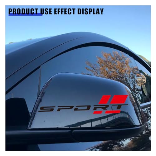 Image of 2PCS Car Sport Letter Logo Vinyl Decal, Exterior Accessories Fit for All Cars Side (Black&Red)