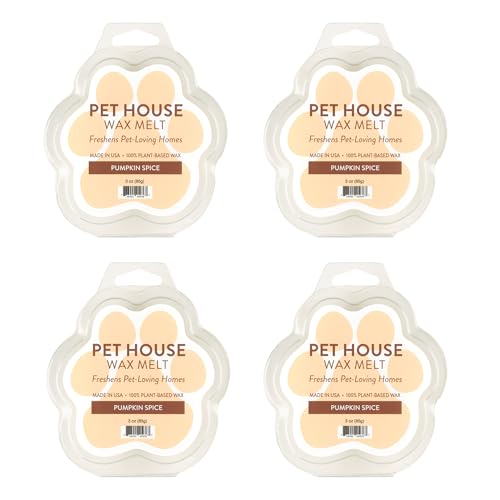 Image of One Fur All Pet House Scented Wax Melts for Warmer - Long-Lasting Pet Friendly Plant Based Soy Wax Melts - Pumpkin Spice Pack of 4