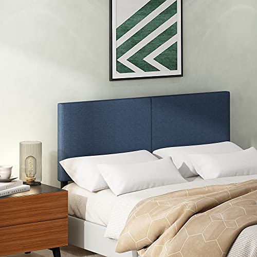 Image of Furinno Roanne Upholstered Headboard, Denim, Queen