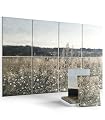 Wall Art Acoustic Panels,47''X31''Sound Absorbing Panels-8-Pack with 50 Adhesive Tabs, Decorative Sound Absorbing Panels for Living Room and Recording Studio, Offices-Champ Fleuri
