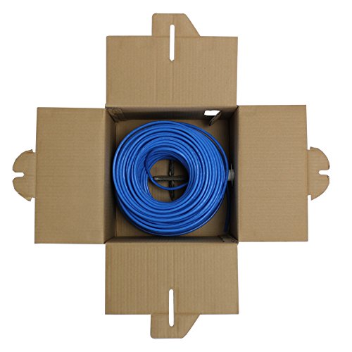 Image of NavePoint CAT6 Ethernet Cable - CCA Bulk CAT6 Cable 250ft Ethernet Cable, 550MHz, 23AWG 4 Pair, Unshielded Twisted Pair (UTP), Solid Blue